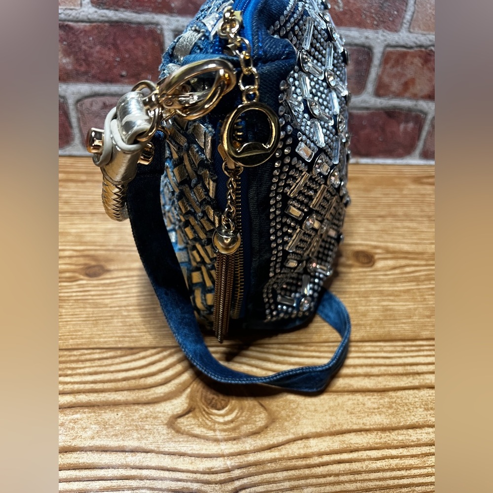 Denim & Rhinestone Handbag - Picture 6 of 14